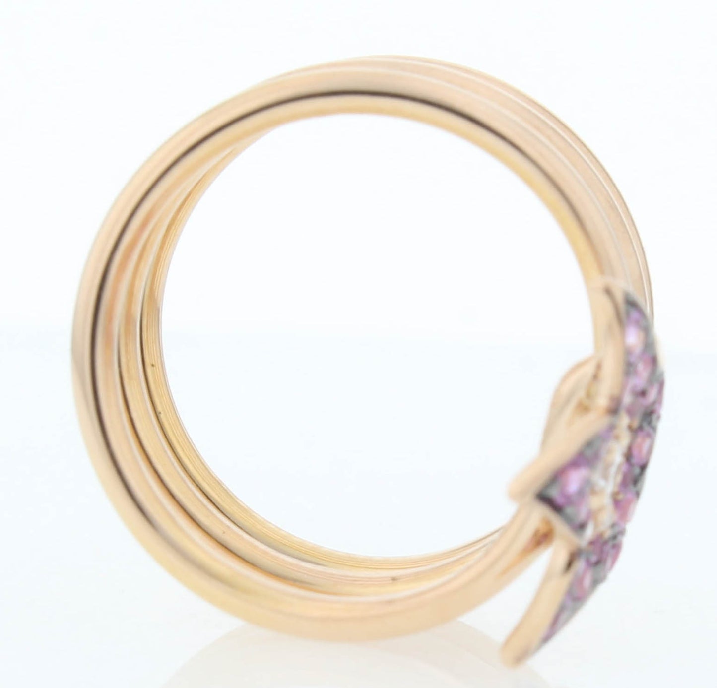 Crivelli 18k Rose Gold Wrap Around Ring Diamond Flower & Stones