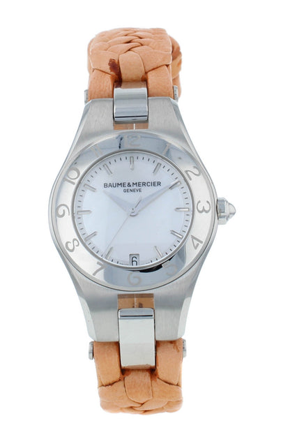 Baume & Mercier White MOP Dial Stainless Steel 27mm Quartz Ladies Watch MOA10115
