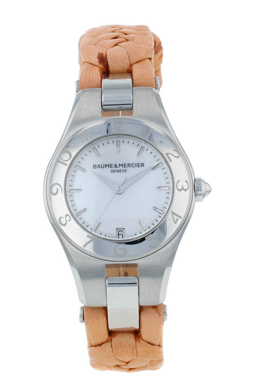 Baume & Mercier White MOP Dial Stainless Steel 27mm Quartz Ladies Watch MOA10115