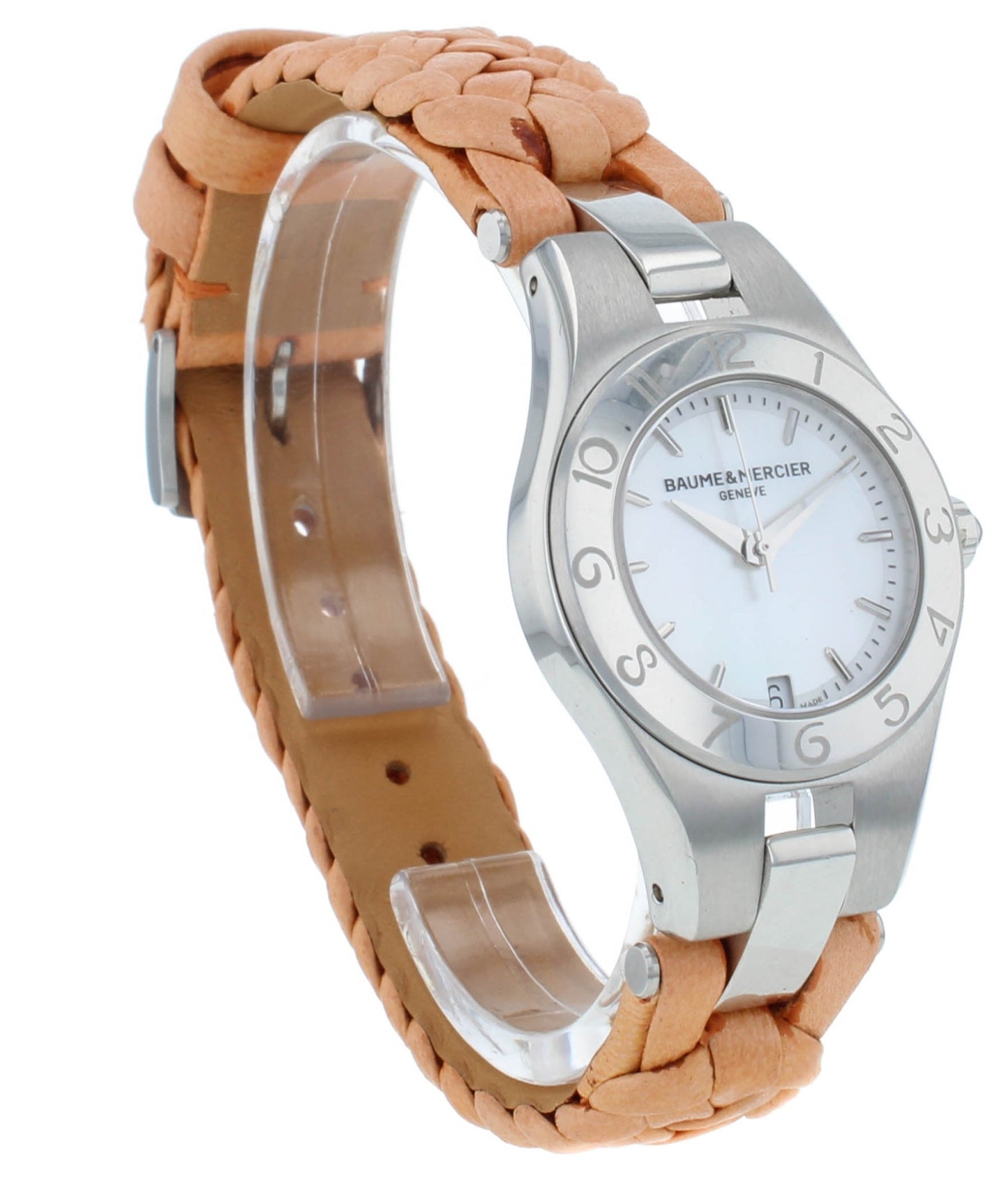 Baume & Mercier White MOP Dial Stainless Steel 27mm Quartz Ladies Watch MOA10115