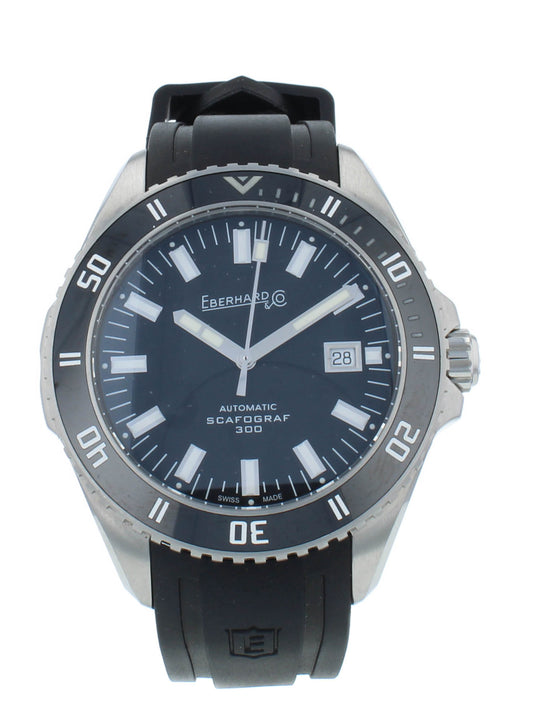 Eberhard & Co. Scafograf 300 Auto 43mm Silver Seconds Hand Men's Watch 41034