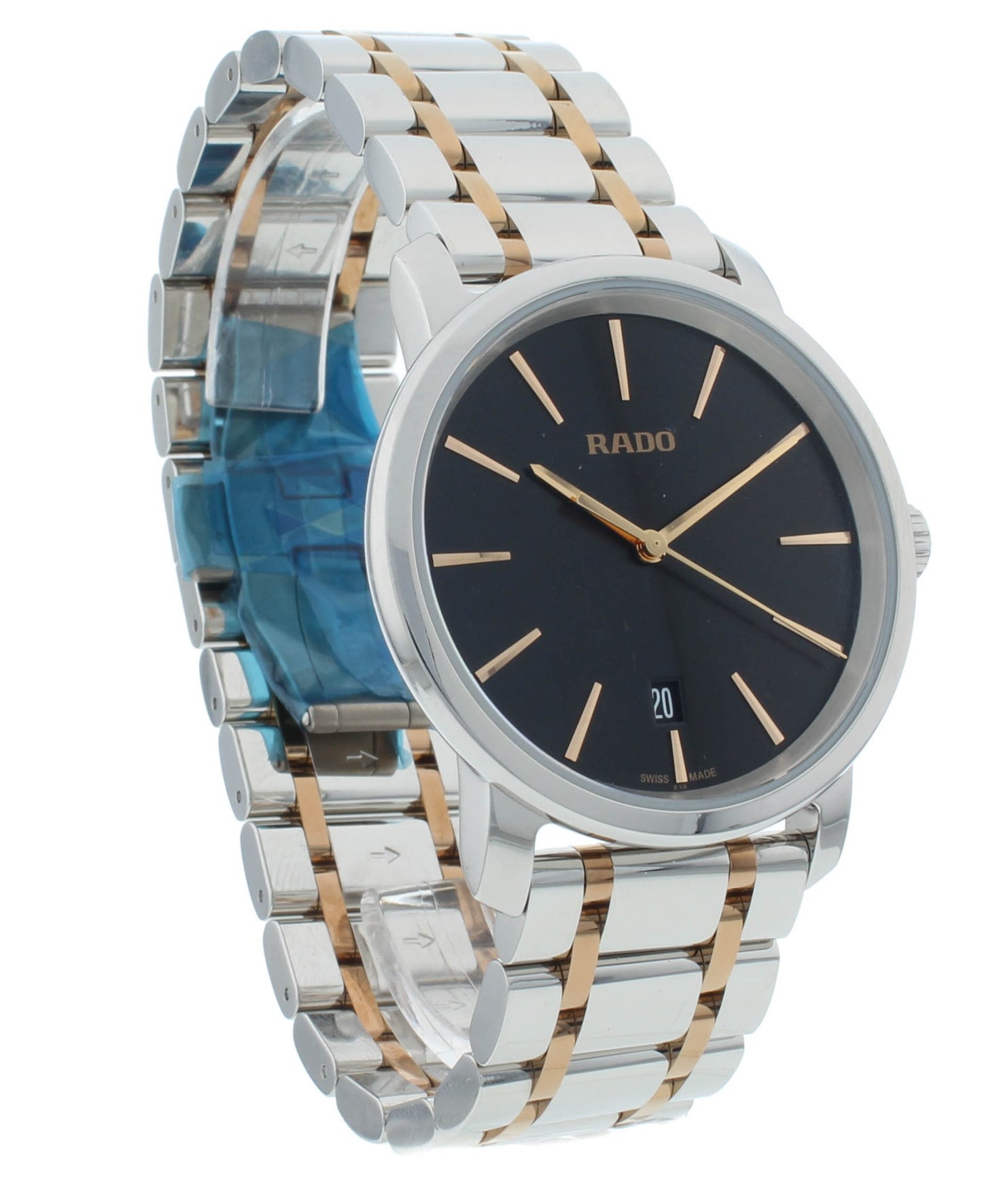 Rado DiaMaster Quartz 46mm Two-Tone Black Dial Men's Watch R14078163