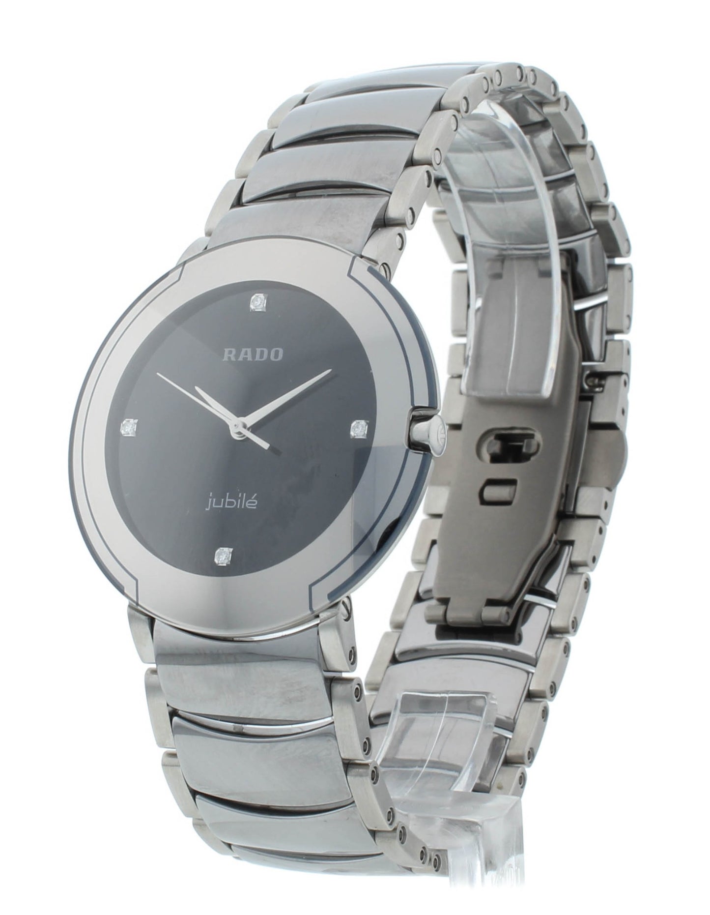 Rado DiaStar 35mm Black Diamond Dial Ceramic & Steel Men's Watch R22624712