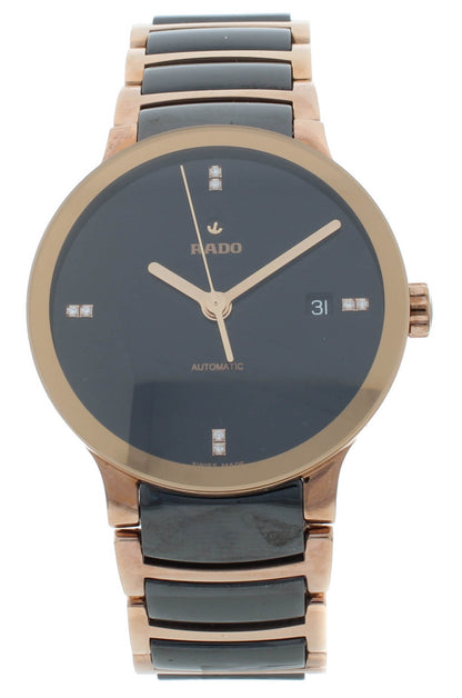 Rado Centrix Auto 38mm Black Dial Steel & Ceramic Two-Tone Men's Watch R30036712