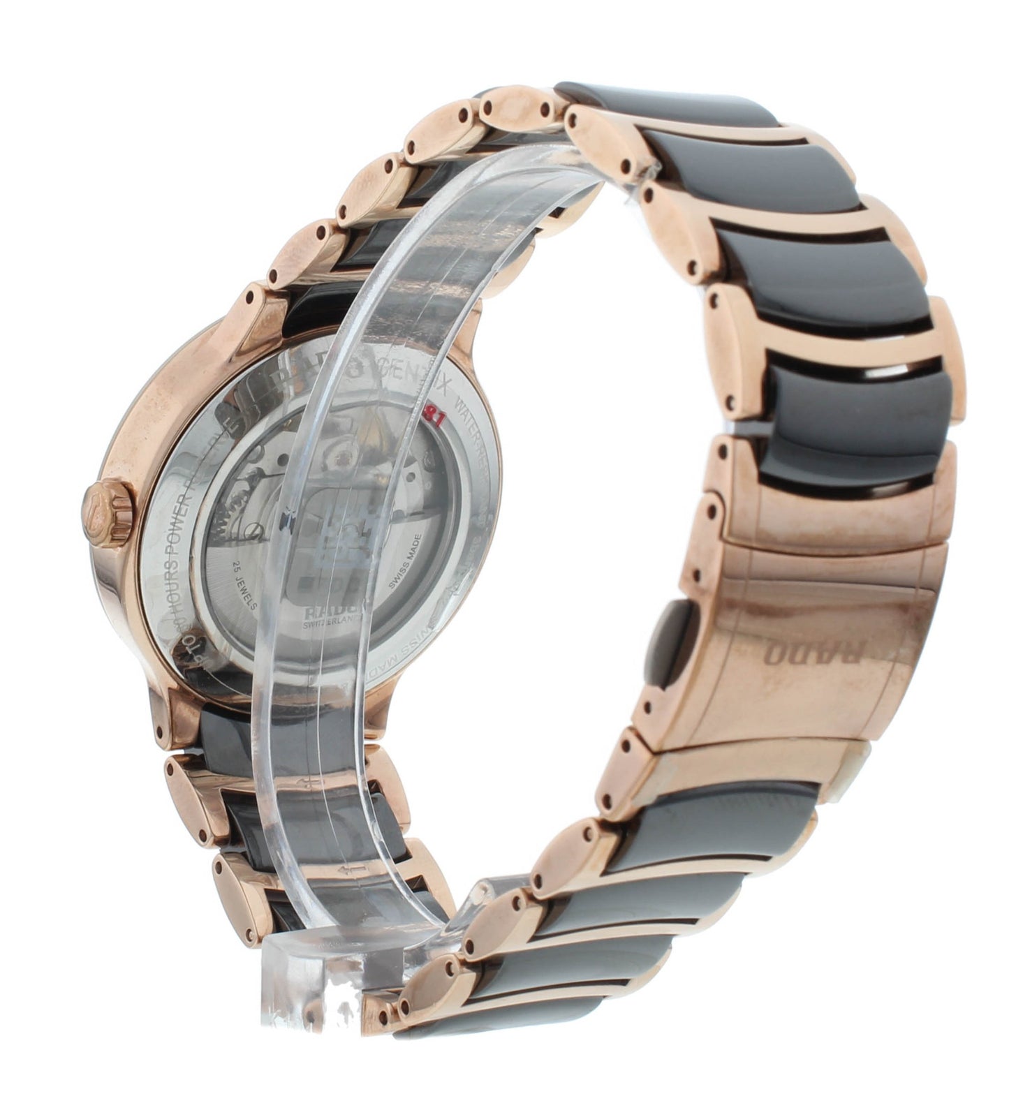 Rado Centrix Auto 38mm Black Dial Steel & Ceramic Two-Tone Men's Watch R30036712