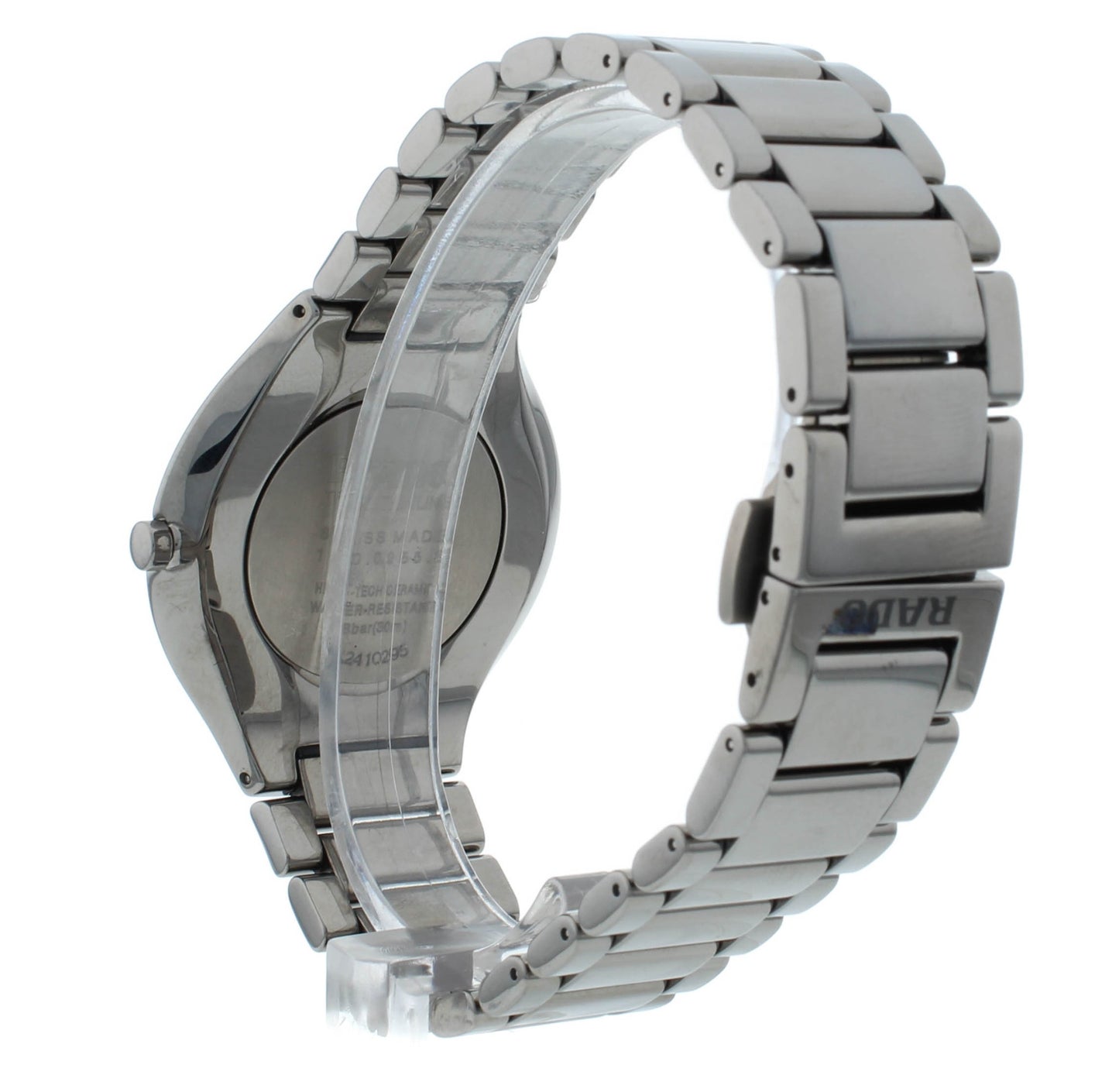 Rado True Black Dial Platinum-Tone Ceramic 39mm Quartz Men's Watch R27955152