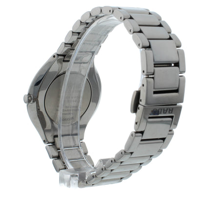 Rado True Black Dial Platinum-Tone Ceramic 39mm Quartz Men's Watch R27955152