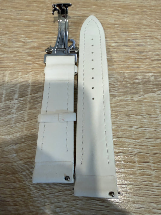 Unworn Original Jacob & Co. Polyurethane 20mm White Strap With Steel Buckle
