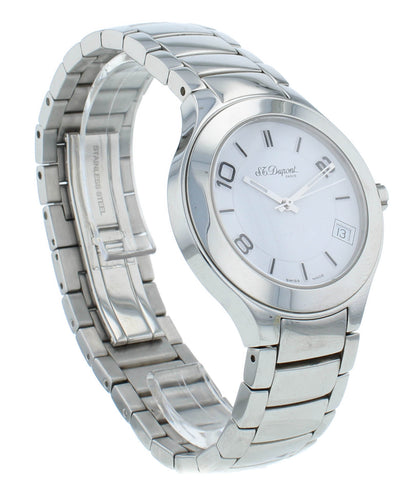 Pre-Owned St. Dupont Circle Steel 35mm Quartz White Dial Men's Watch 65250