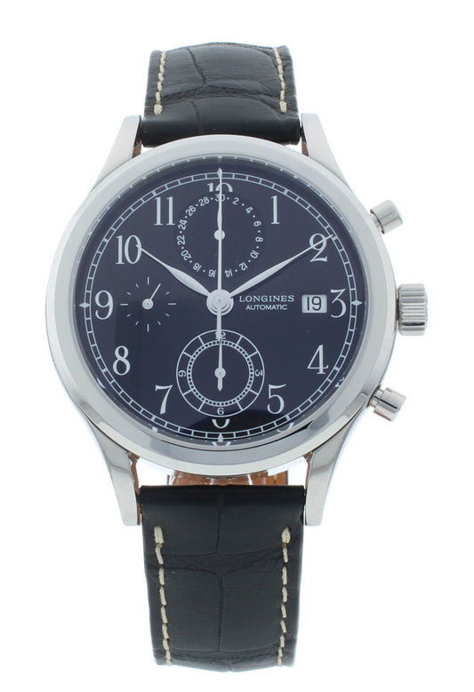 Longines Heritage Classic Chronograph 41mm Black Dial Men's Watch L2.815.4.53.0