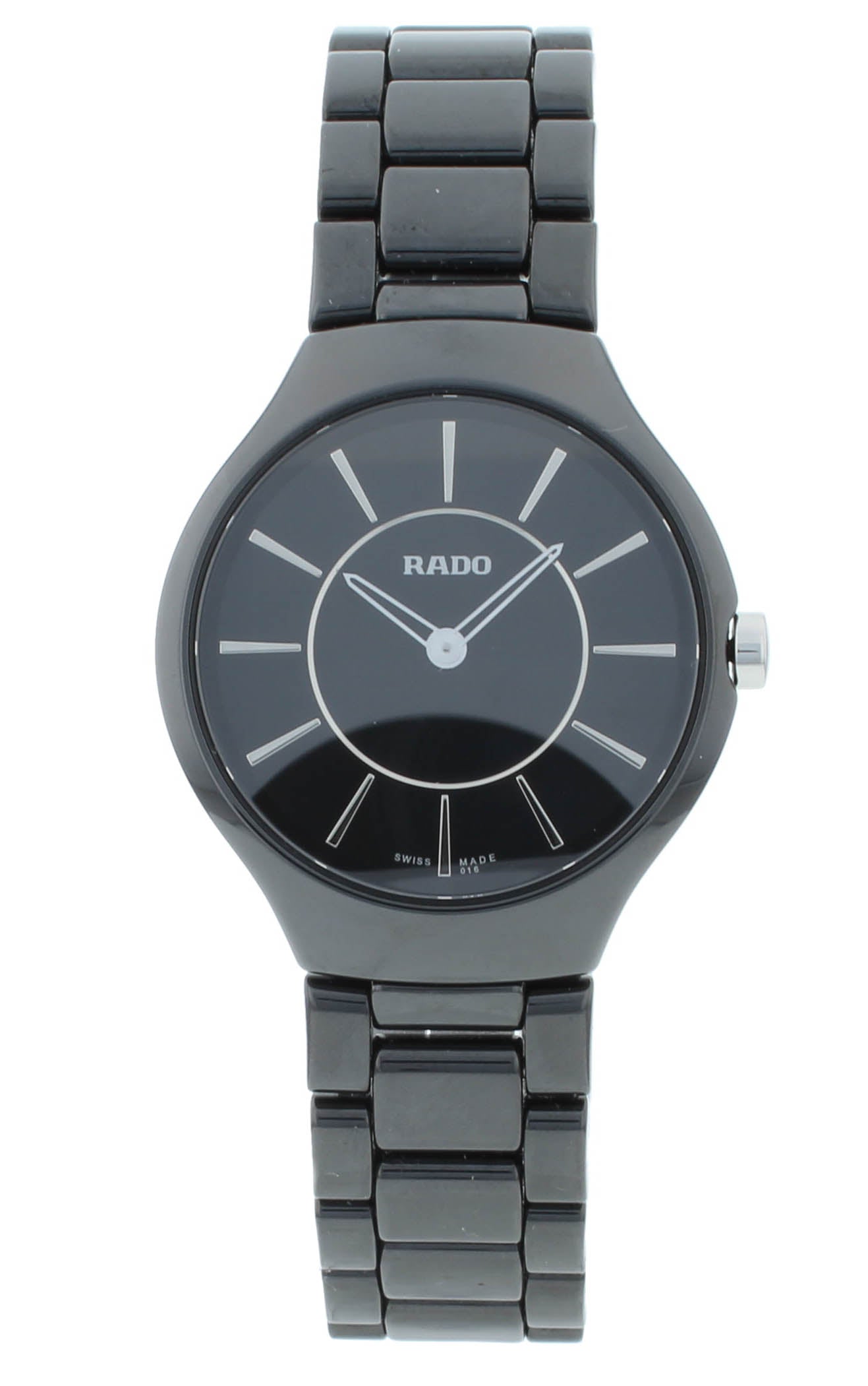 Rado True Thinline 31.5mm Quartz Black Dial Ceramic Ladies Watch R27742162