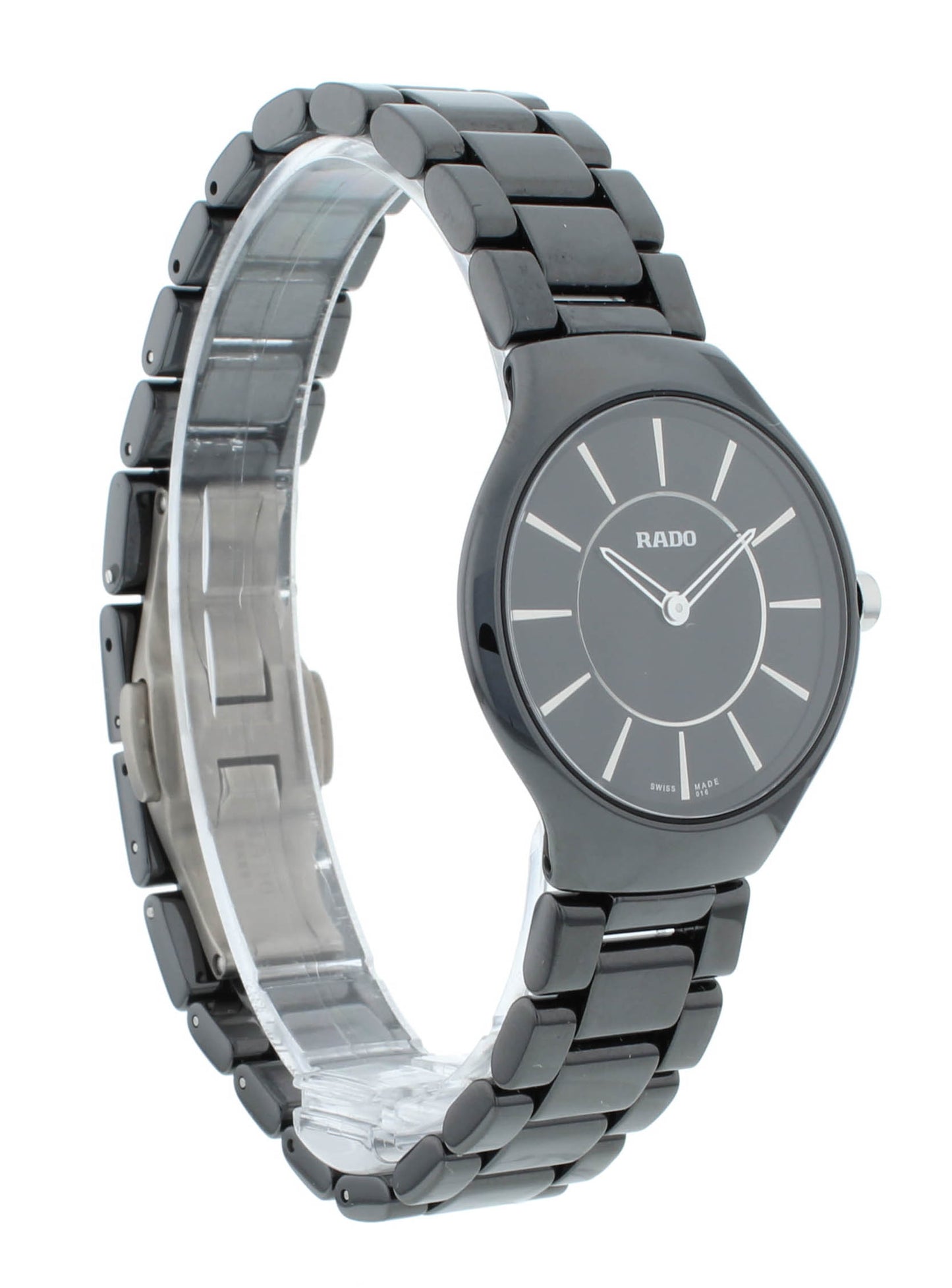 Rado True Thinline 31.5mm Quartz Black Dial Ceramic Ladies Watch R27742162