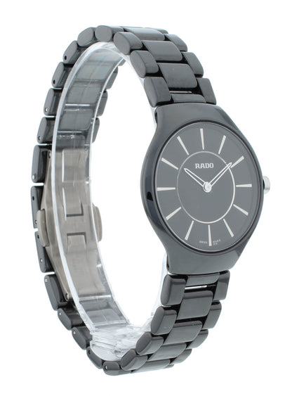 Rado True Thinline 31.5mm Quartz Black Dial Ceramic Ladies Watch R27742162