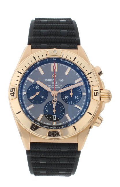 Breitling Chronomat 42mm Automatic 18k Rose Gold Men's Watch RB0134101B1S1