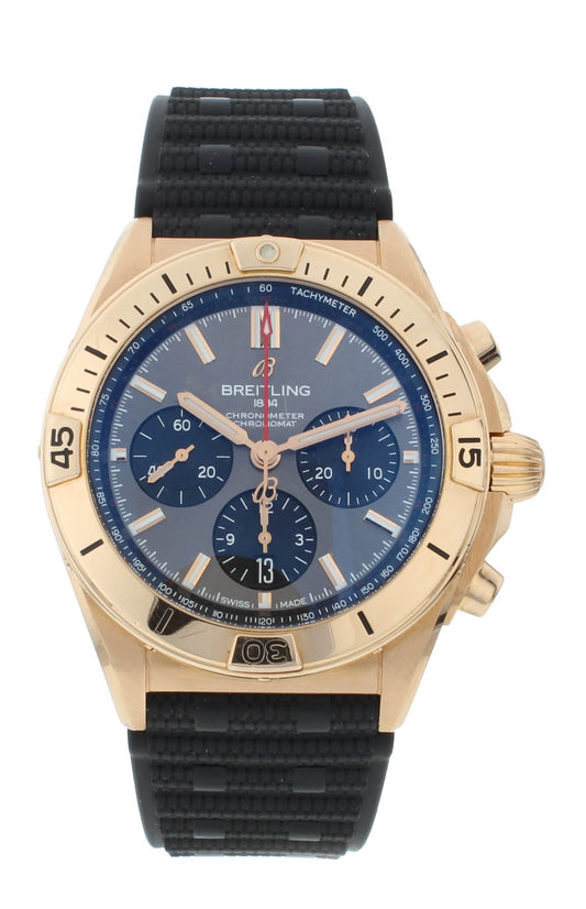 Breitling Chronomat 42mm Automatic 18k Rose Gold Men's Watch RB0134101B1S1