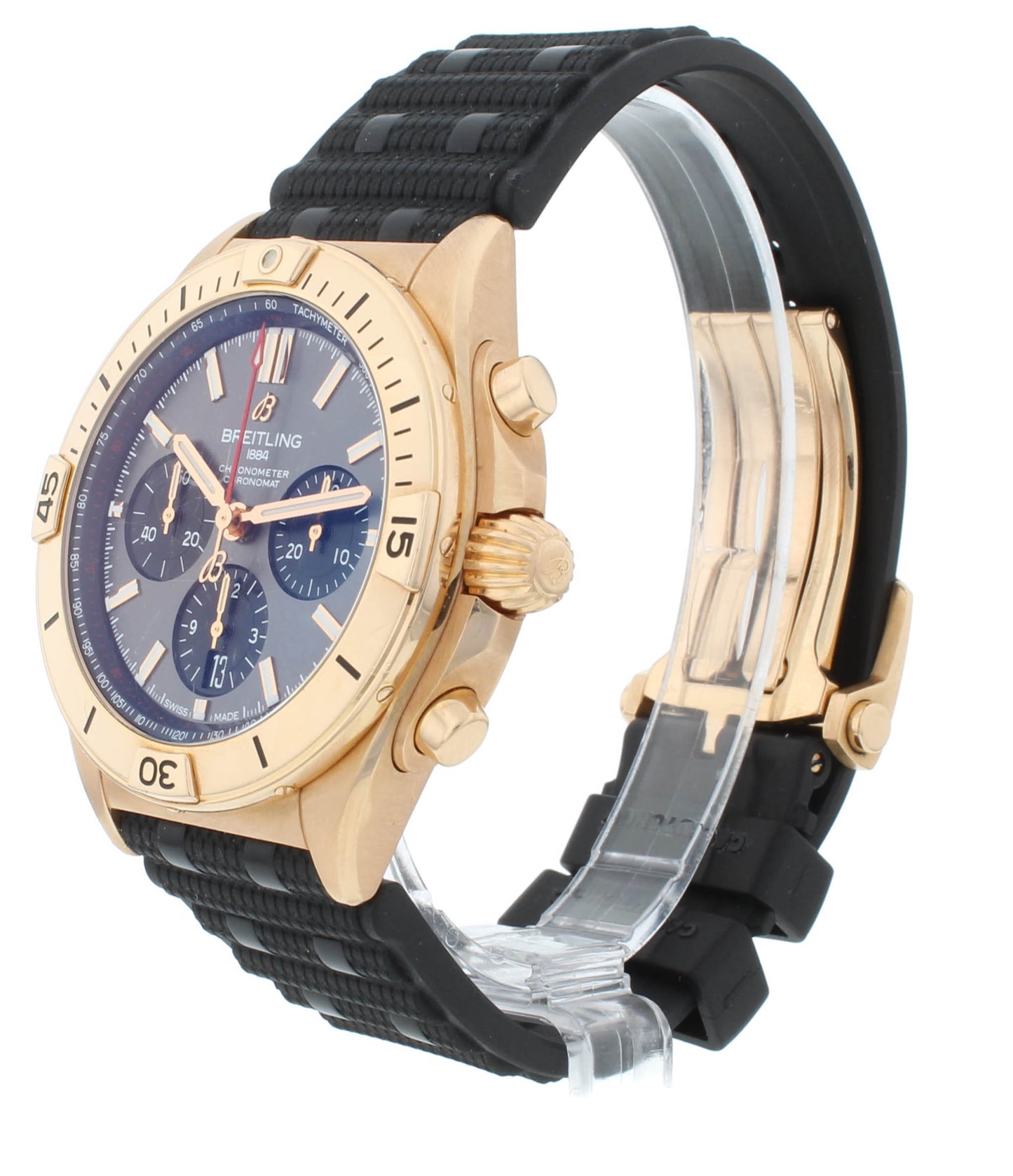 Breitling Chronomat 42mm Automatic 18k Rose Gold Men's Watch RB0134101B1S1