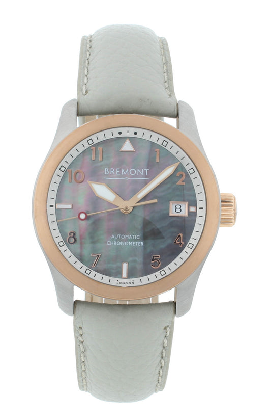 Bremont Maya 37mm Auto Steel & 18k Rose Gold MOP Dial Ladies Watch MAYA-G-R-S