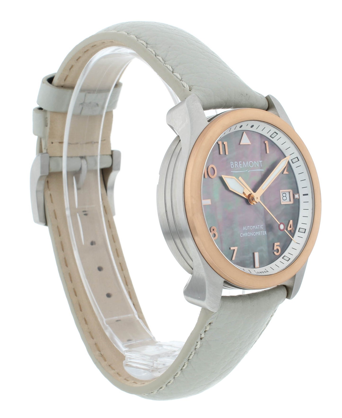 Bremont Maya 37mm Auto Steel & 18k Rose Gold MOP Dial Ladies Watch MAYA-G-R-S
