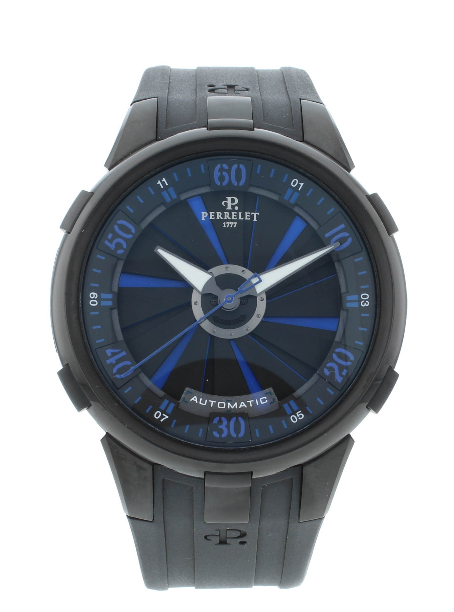 Perrelet Turbine XL 48mm Automatic Black & Blue Dial Men's Watch A1051/5
