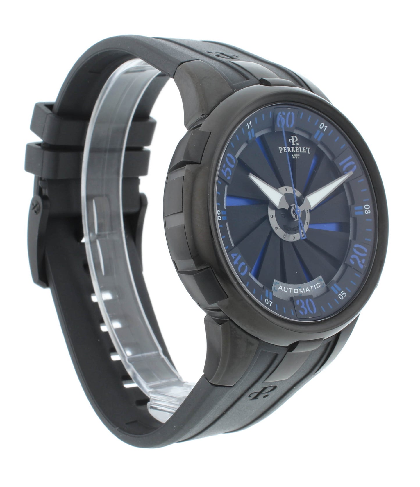Perrelet Turbine XL 48mm Automatic Black & Blue Dial Men's Watch A1051/5