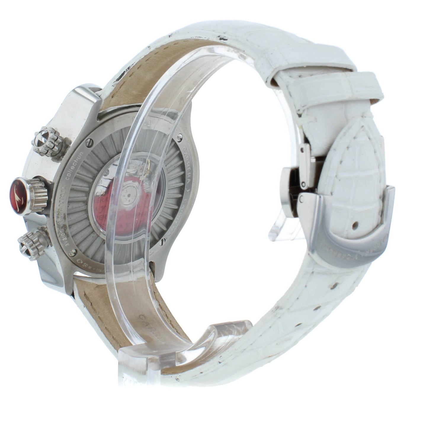 Pre-Owned Carrera Y Carrera 40mm Auto White Dial Chrono Men's Watch DC00450