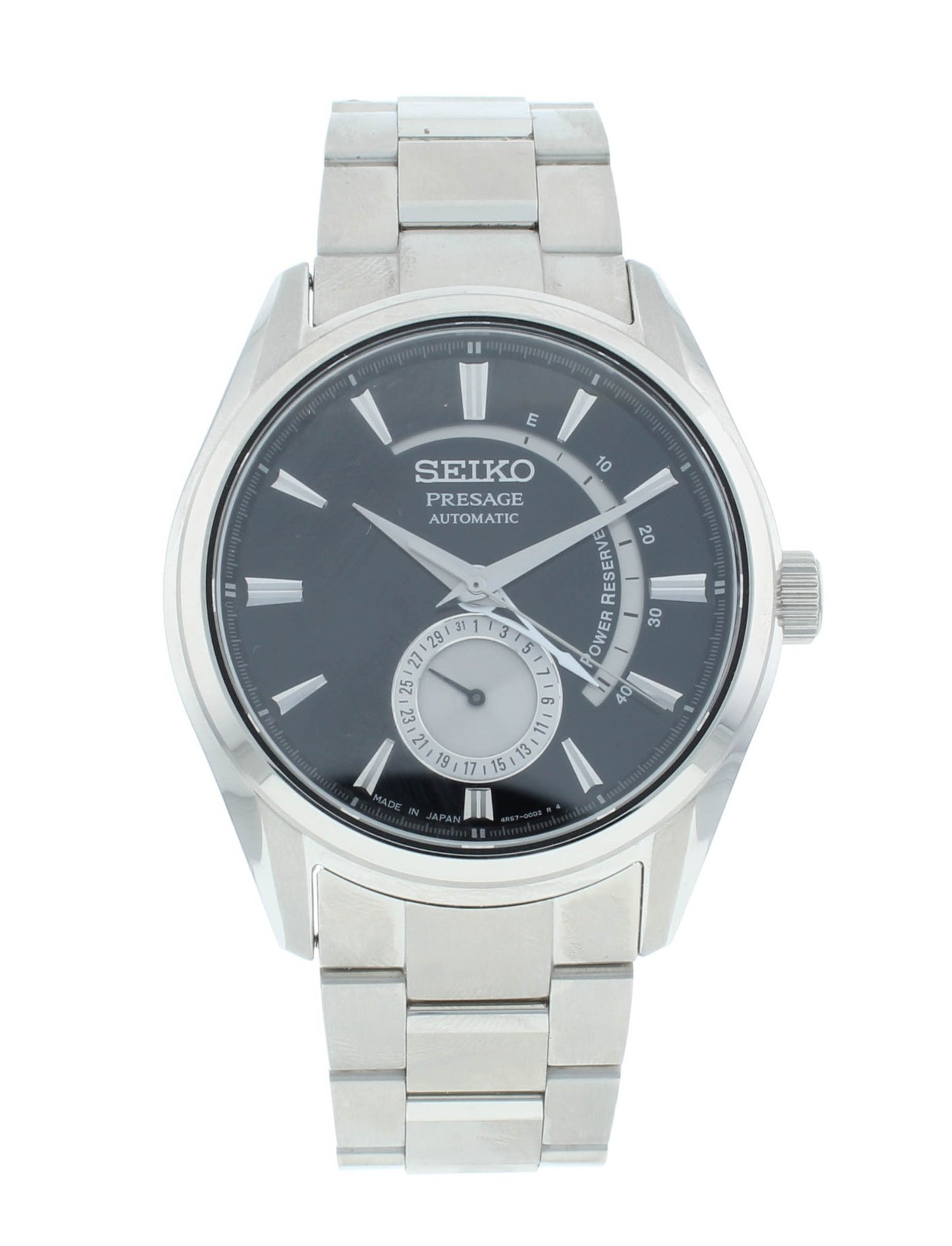 Seiko Presage 42mm Automatic Stainless Steel Black Dial Men's Watch SSA351J1