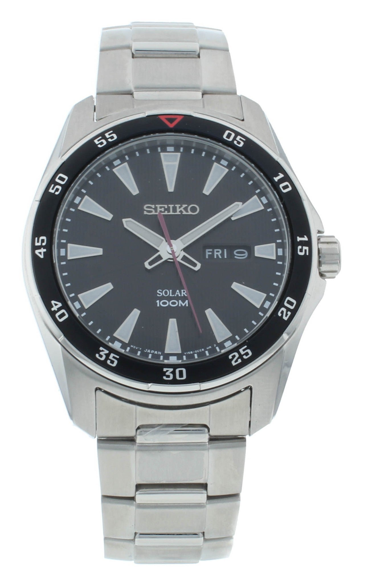 Seiko Essentials Solar Powered 43mm Black Dial Men's Watch SNE393P1