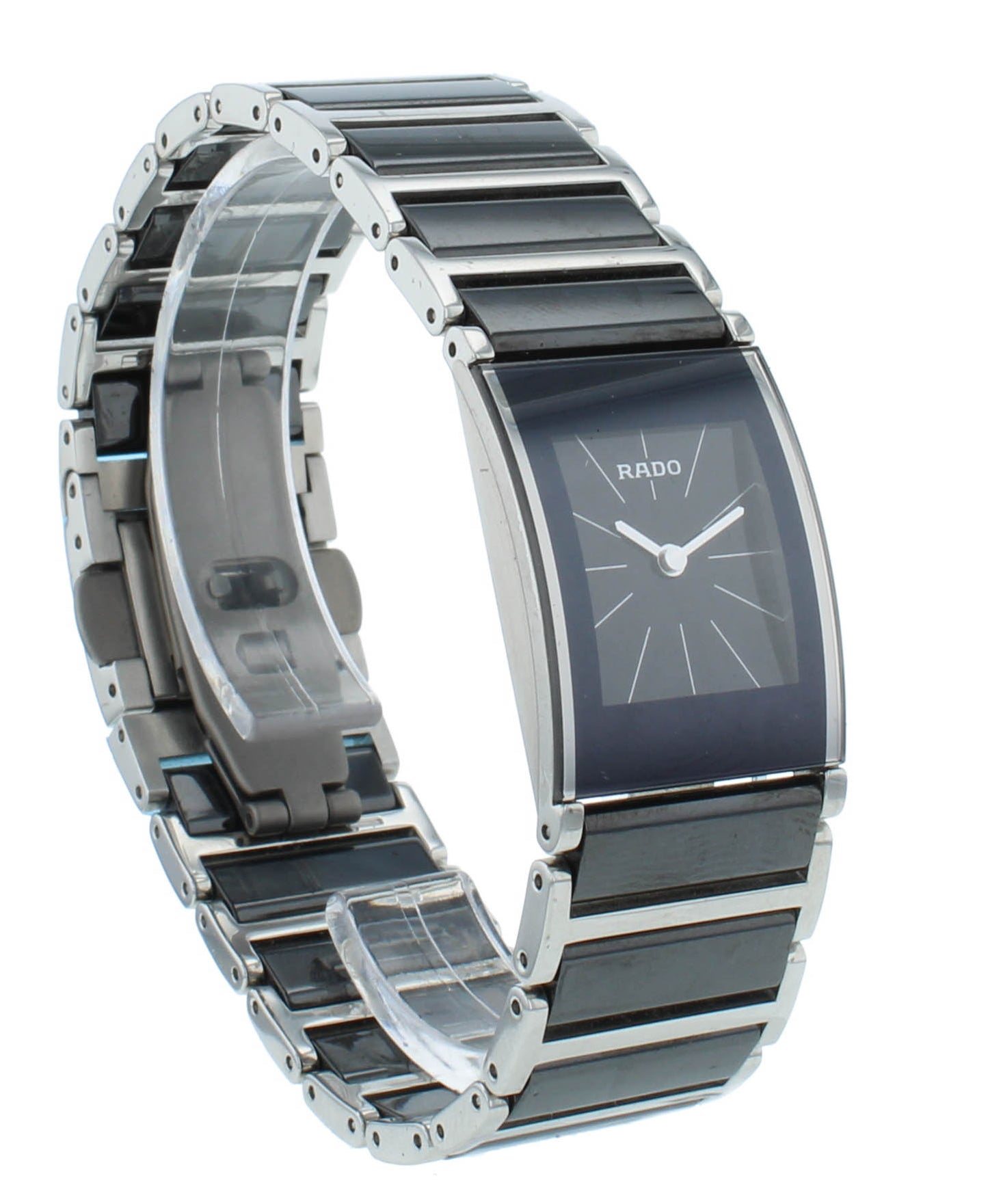 Rado Integral Black Dial 19X30mm Quartz Ceramic & Steel Ladies Watch R20786152