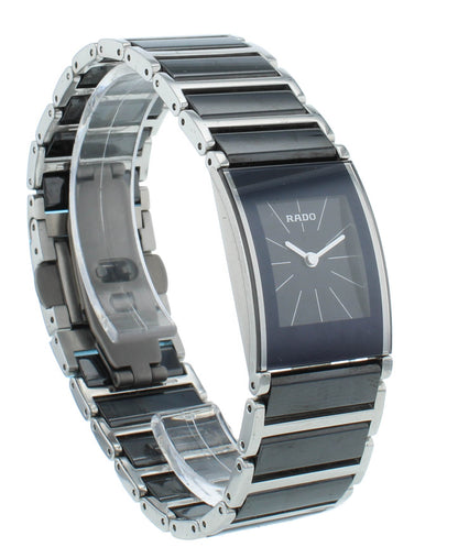 Rado Integral Black Dial 19X30mm Quartz Ceramic & Steel Ladies Watch R20786152