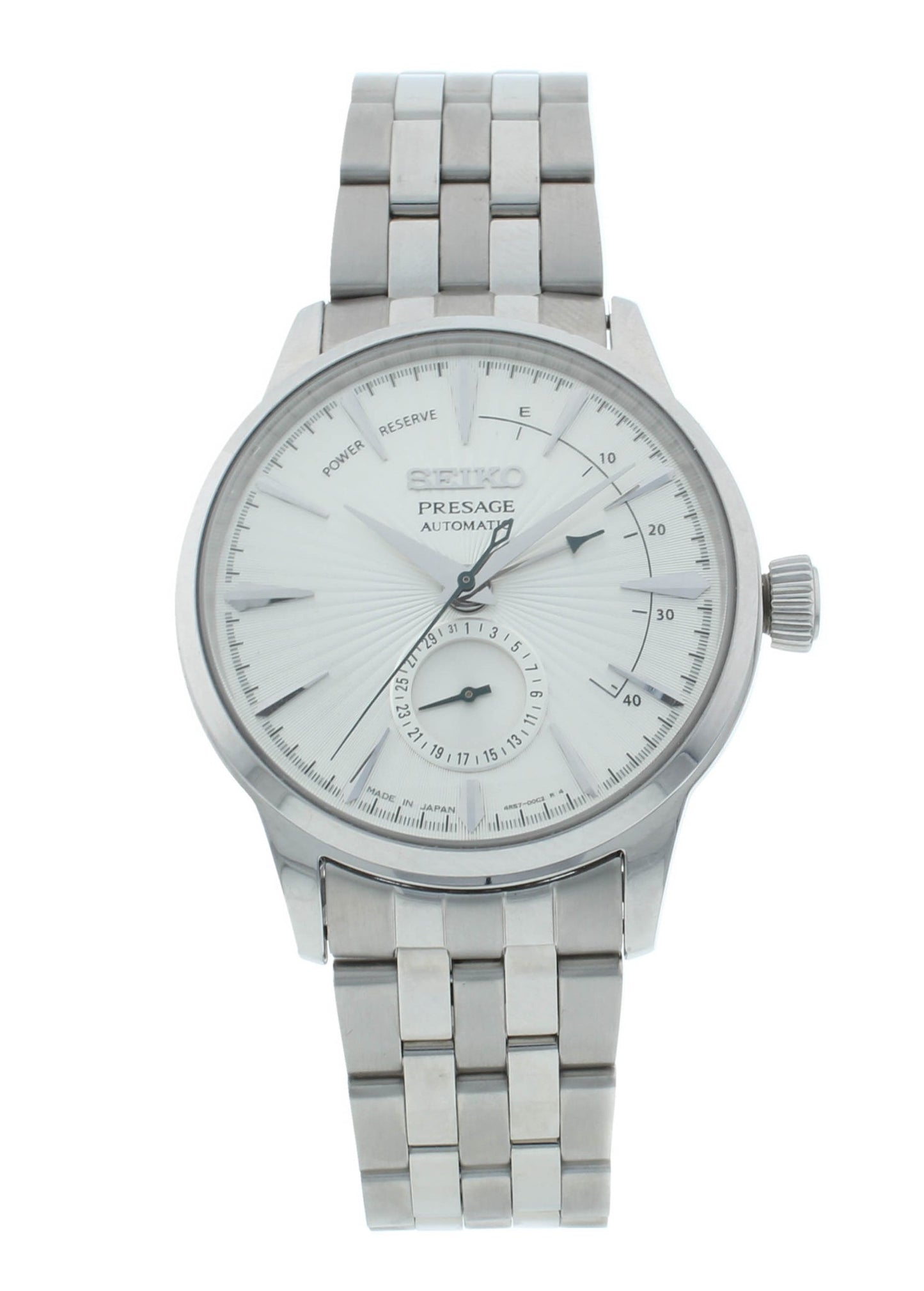 Seiko Presage 40.5mm Automatic Stainless Steel White Dial Men's Watch SSA341J1