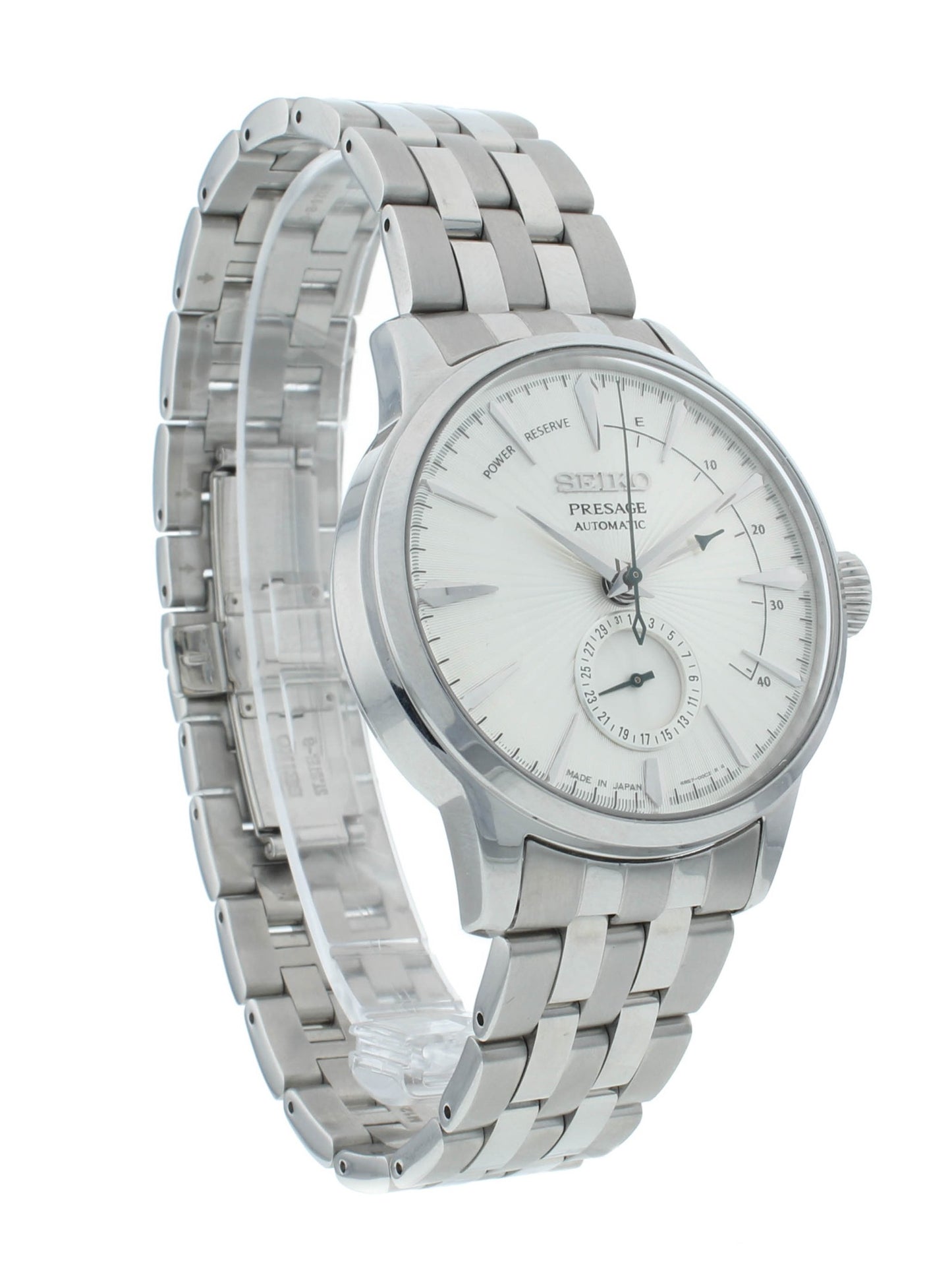 Seiko Presage 40.5mm Automatic Stainless Steel White Dial Men's Watch SSA341J1