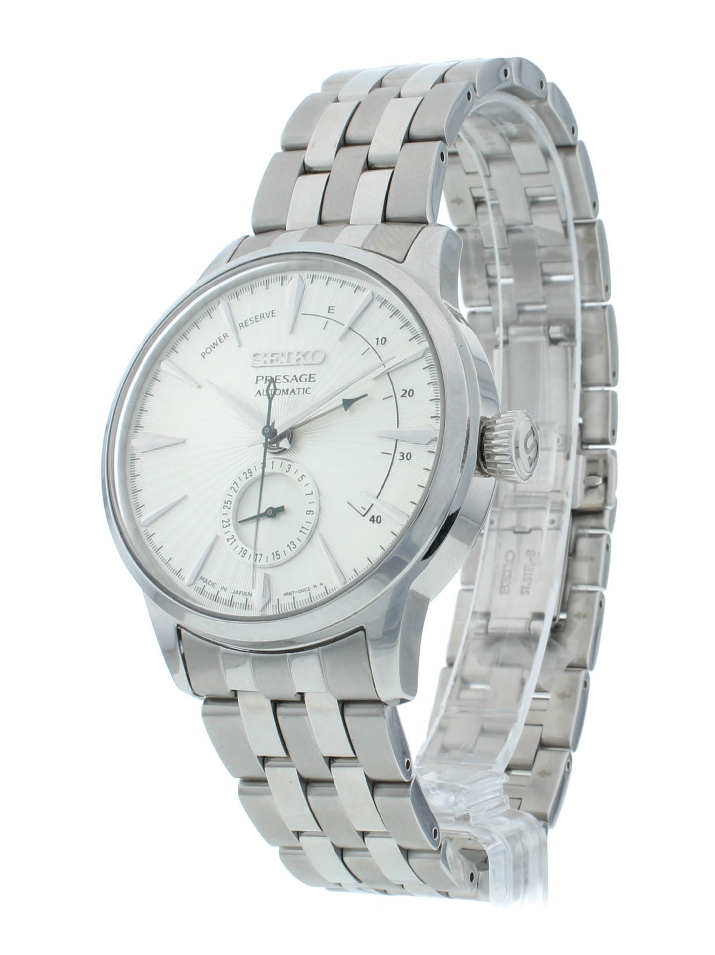 Seiko Presage 40.5mm Automatic Stainless Steel White Dial Men's Watch SSA341J1
