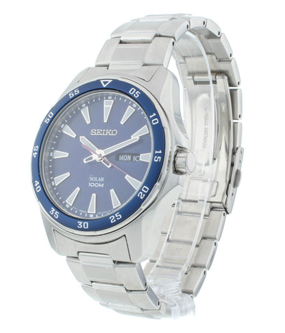 Seiko Essentials Solar Powered 43mm Blue Dial Men's Watch SNE391P1