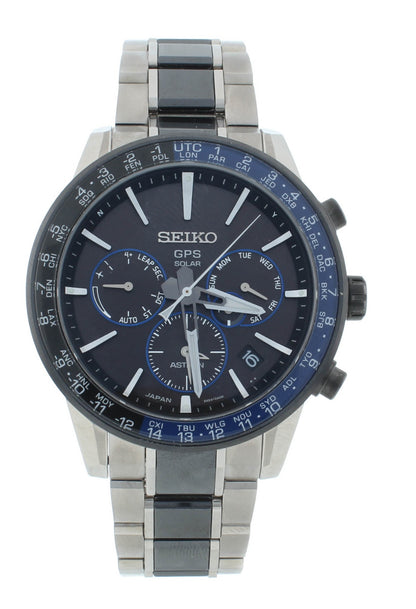 Seiko Astron 43.5mm GPS Solar Powered Titanium Men's Watch SSH009J1