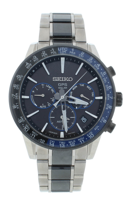 Seiko Astron 43.5mm GPS Solar Powered Titanium Men's Watch SSH009J1