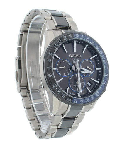 Seiko Astron 43.5mm GPS Solar Powered Titanium Men's Watch SSH009J1