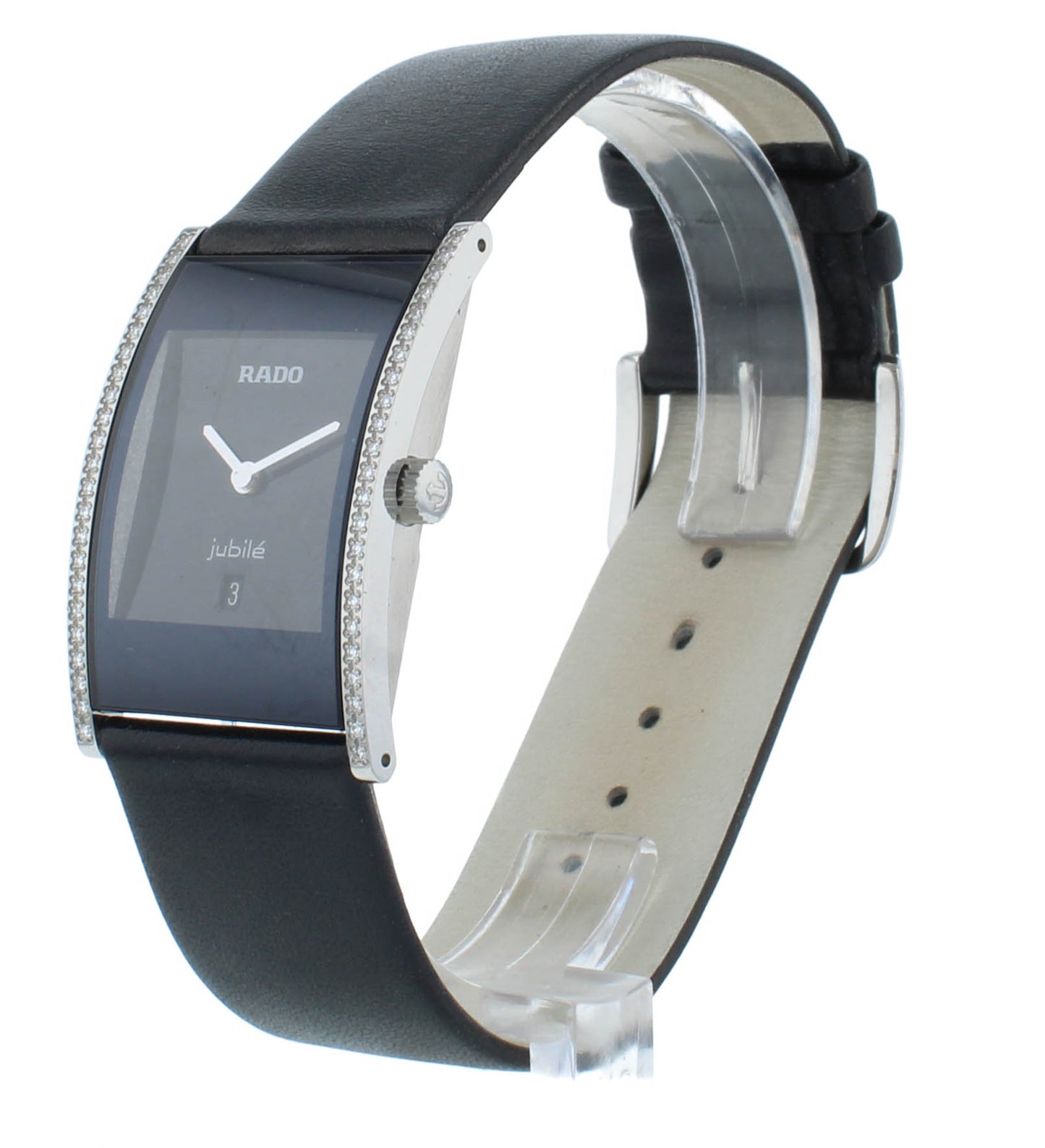 Rado Integral 24mm Ceramic Black Dial Diamond Quartz Ladies Watch R20758155