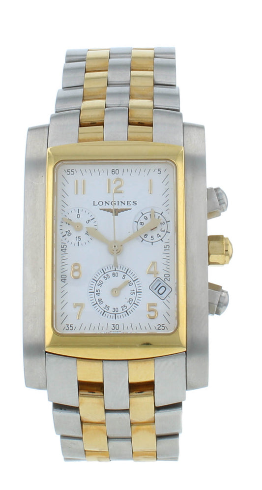 Longines DolceVita 28mm Chrono Quartz Steel & 18kt Gold Men's Watch L5.672.5