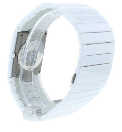 Rado Ceramica Quartz Gold Dial White Ceramic 27x42 mm Ladies Watch R21709252