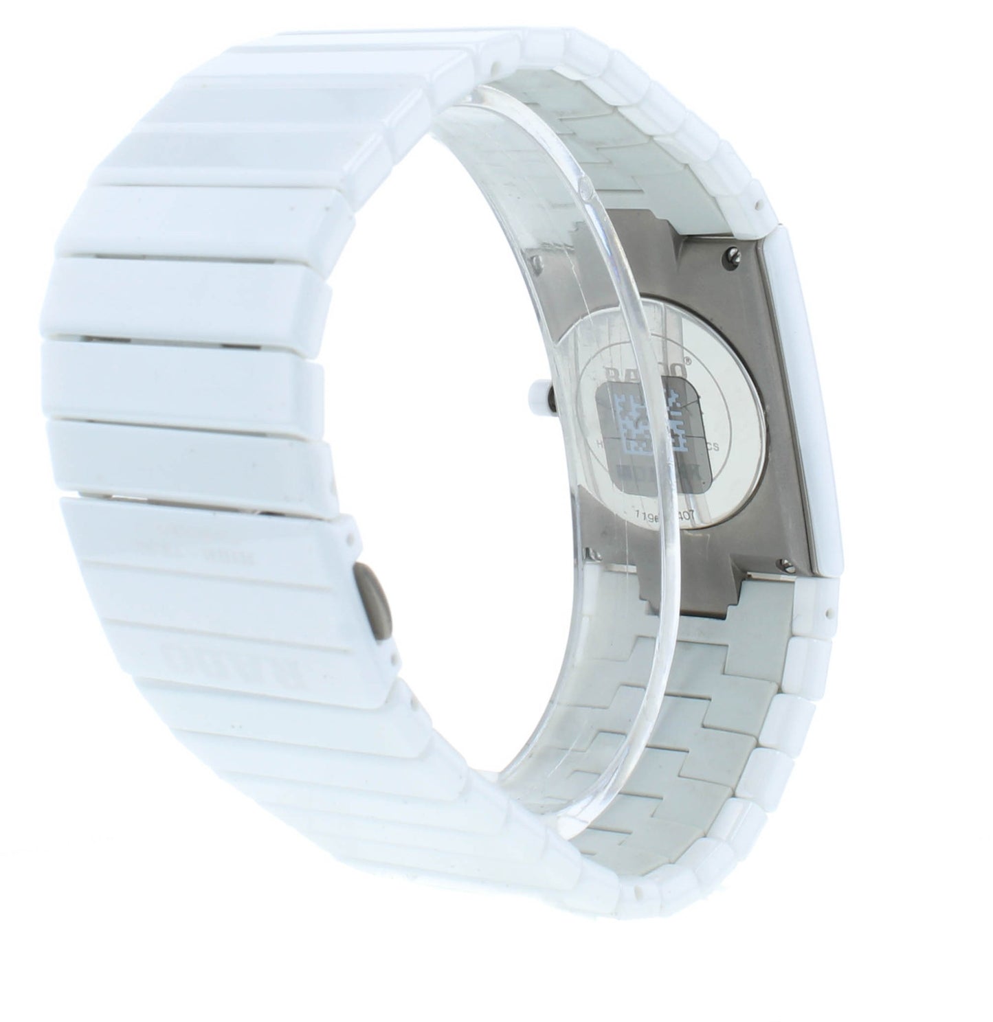 Rado Ceramica Quartz Gold Dial White Ceramic 27x42 mm Ladies Watch R21709252