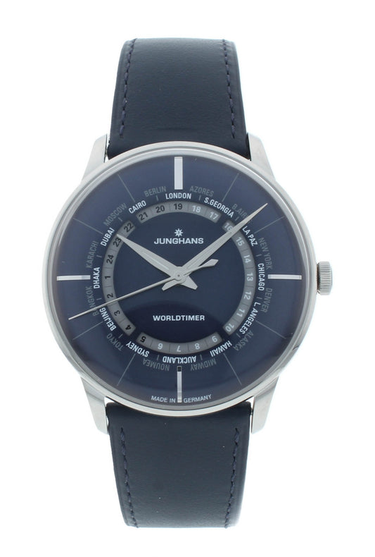 Junghans Meister Worldtimer 40mm Automatic Blue Dial Men's Watch 27/3010.02