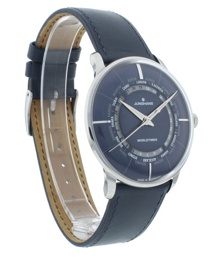 Junghans Meister Worldtimer 40mm Automatic Blue Dial Men's Watch 27/3010.02