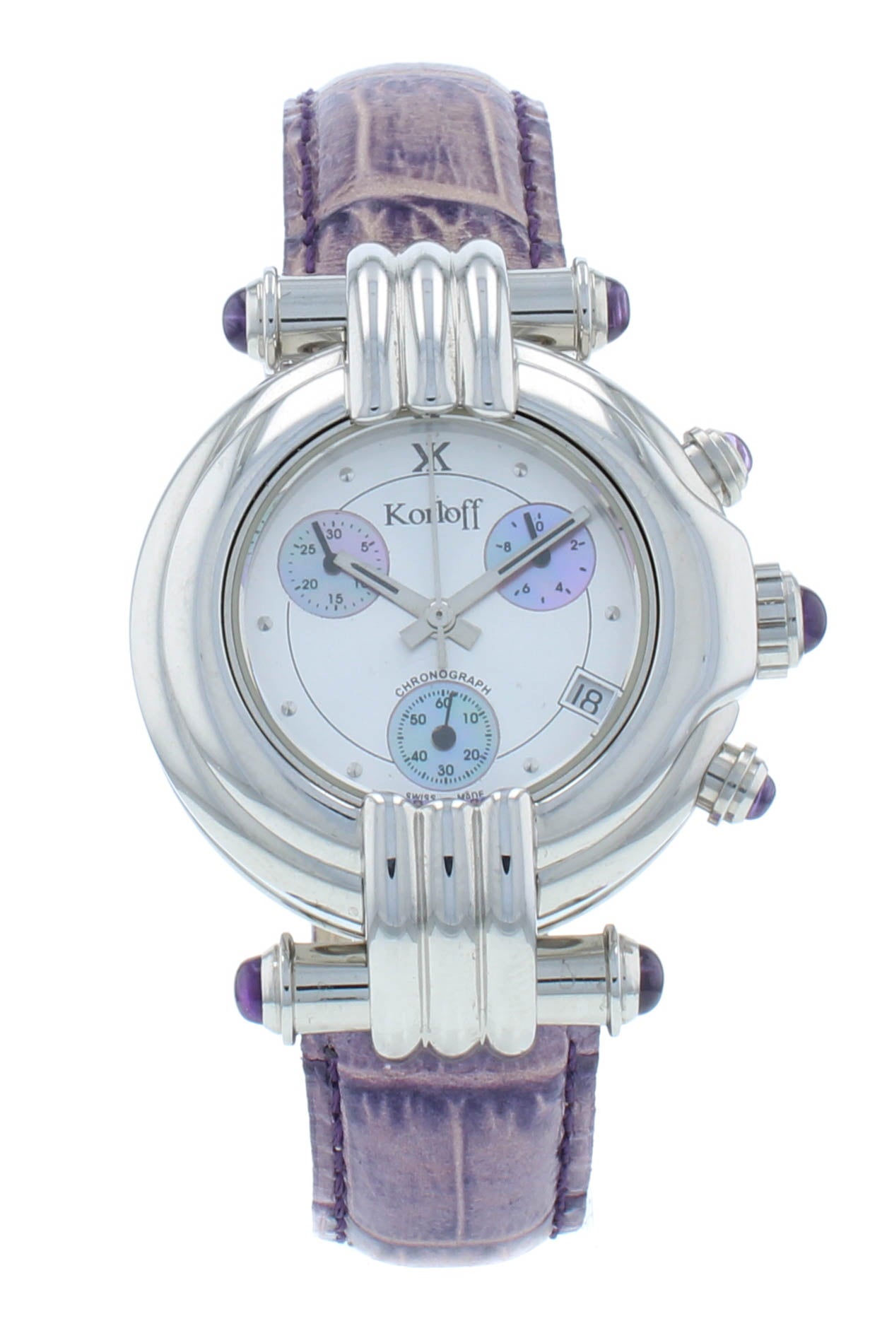 Pre-Owned Korloff LC5 34mm Quartz Silver Dial  Chronograph Ladies Watch 7327K550