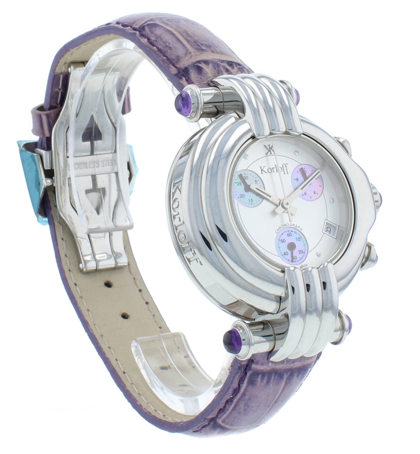 Pre-Owned Korloff LC5 34mm Quartz Silver Dial  Chronograph Ladies Watch 7327K550