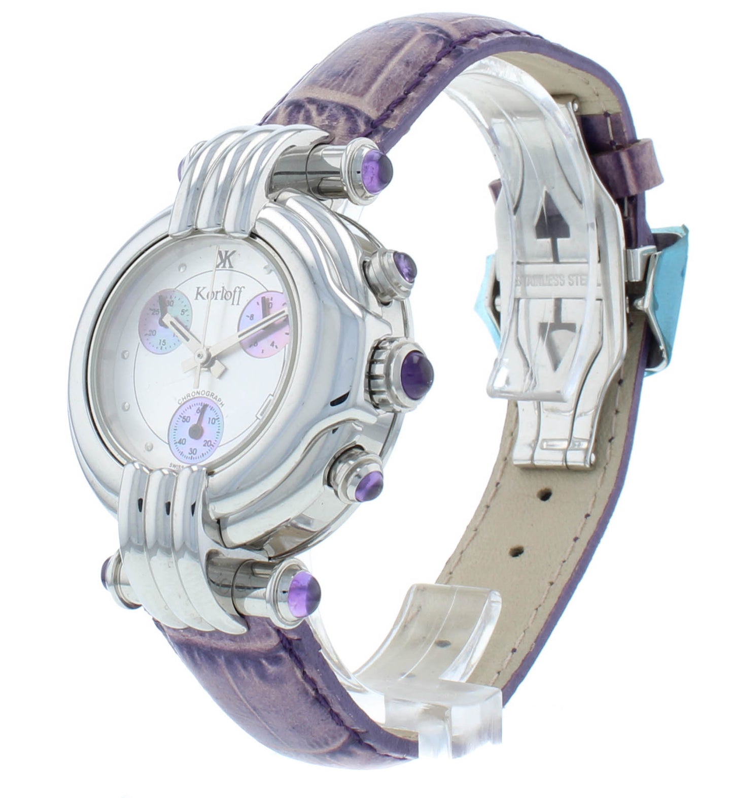 Pre-Owned Korloff LC5 34mm Quartz Silver Dial  Chronograph Ladies Watch 7327K550