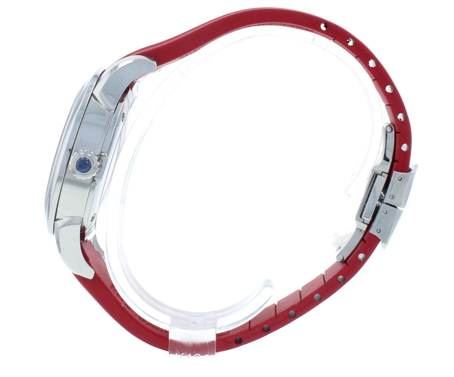 Perrelet Diamond Flower Red Dial & Rubber Strap Auto 36.5mm Ladies Watch A2066/3