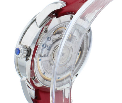 Perrelet Diamond Flower Red Dial & Rubber Strap Auto 36.5mm Ladies Watch A2066/3