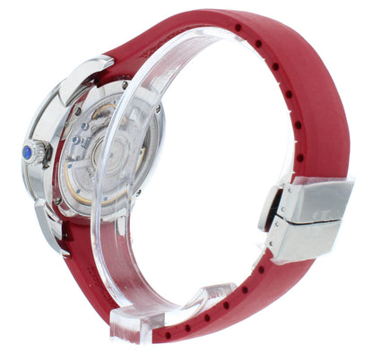 Perrelet Diamond Flower Red Dial & Rubber Strap Auto 36.5mm Ladies Watch A2066/3