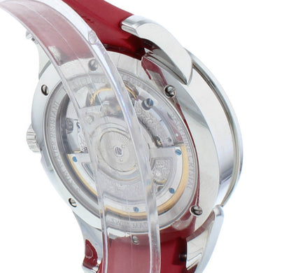 Perrelet Diamond Flower Red Dial & Rubber Strap Auto 36.5mm Ladies Watch A2066/3
