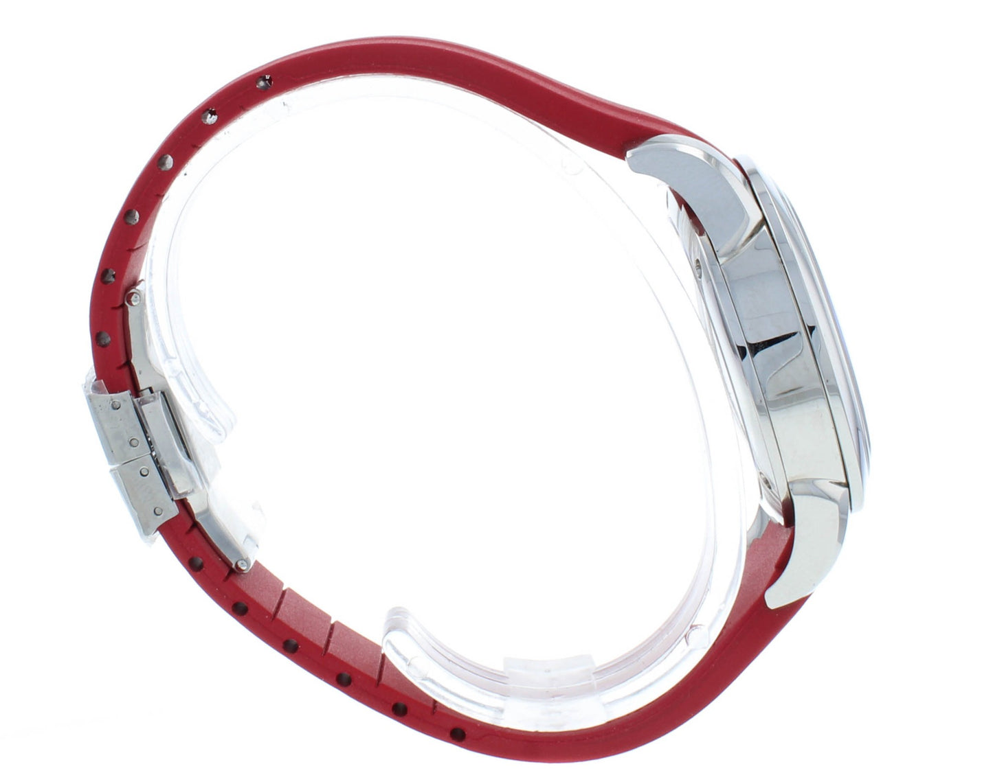 Perrelet Diamond Flower Red Dial & Rubber Strap Auto 36.5mm Ladies Watch A2066/3